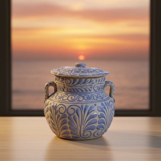 Frijolera Talavera Azul Mora