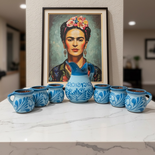 Mini Jarron Azul Plumeado