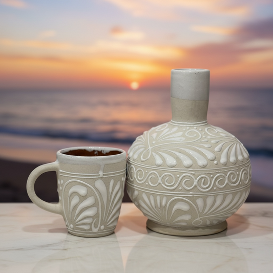 Botellon Talavera Blanco